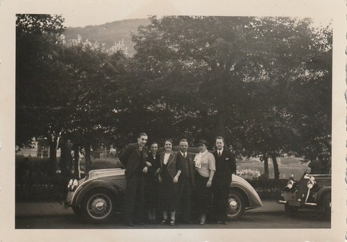 Vintage foto familie mit dkw - foto,