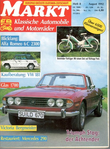 Oldtimer markt heft 1992 - markt, 08/1992